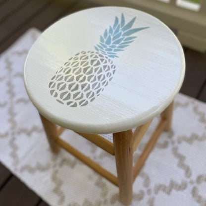 Aloha! Gray-Blue Pineapple Stool