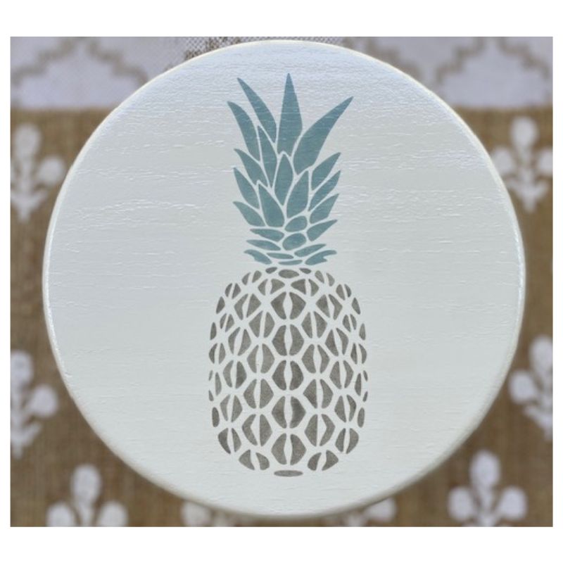 Aloha! Gray-Blue Pineapple Stool