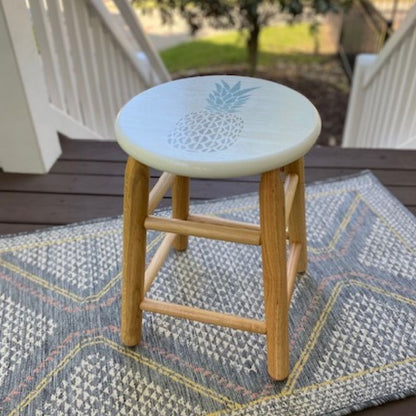 Aloha! Gray-Blue Pineapple Stool