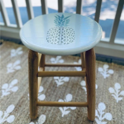 Aloha! Gray-Blue Pineapple Stool