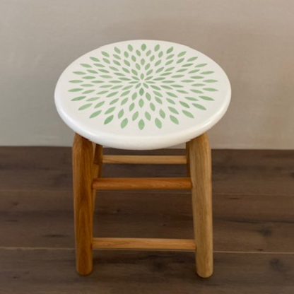 Green Mandala Flower Stool