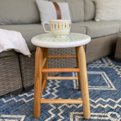 Green Mandala Flower Stool