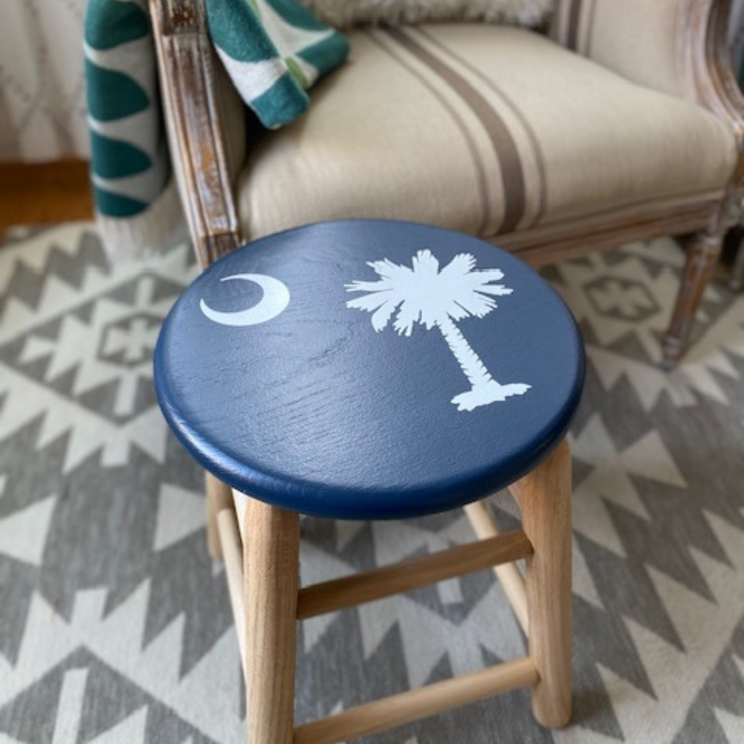 South Carolina Flag Stool